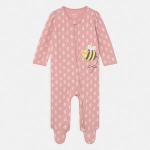 Baby Girls Pink Bumble Bee Cotton Onesie Coverall